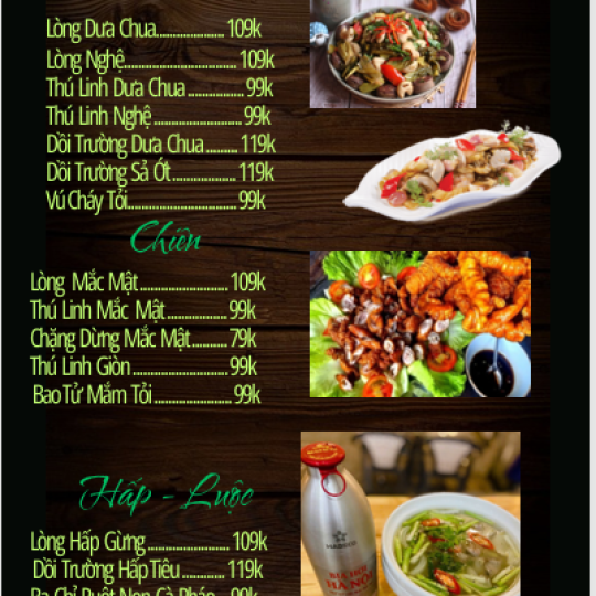 Thực đơn quán 