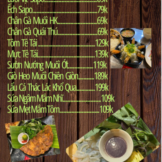 Thực đơn quán 